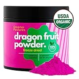 Organic Dragon Fruit Pitaya Powder Superfood (8 oz) Pure Natural Food Coloring, Freeze Dried by Greener Pastures