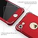 iPhone 8 Case, iPhone 7 Case, with[ Tempered Glass Screen Protector] ORETech 360° Full Body Shockproof Protection Cover Ultra-Thin Hard PC + Soft Rubber Silicone for iPhone 7/8-4.7''- Red