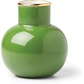 Kate Spade New York Green Make It Pop Small Vase, 0.68 | short 4.25" H | 3.75" D, 13oz | porcelain, colorful glaze | fresh or dried flower arrangements | indoor home shelf decor gift