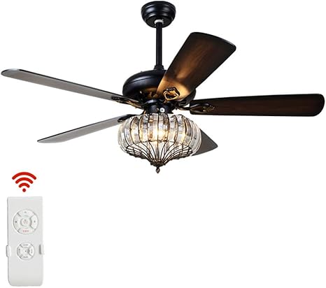 Amazon Co Jp クリスタルシーリングファン 調整可能な風速 静か リモコンファンシーリングライト 寝室 リビング ルーム 高級ledシャンデリア ファンライト ホーム キッチン