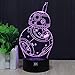 Huiyuan 3d Lamp Fuwa Force Awaken Bb-8 Night 7 Color Change Best Gift Night Light LED Furnish Desk Table Lighting Home Decoration Toys