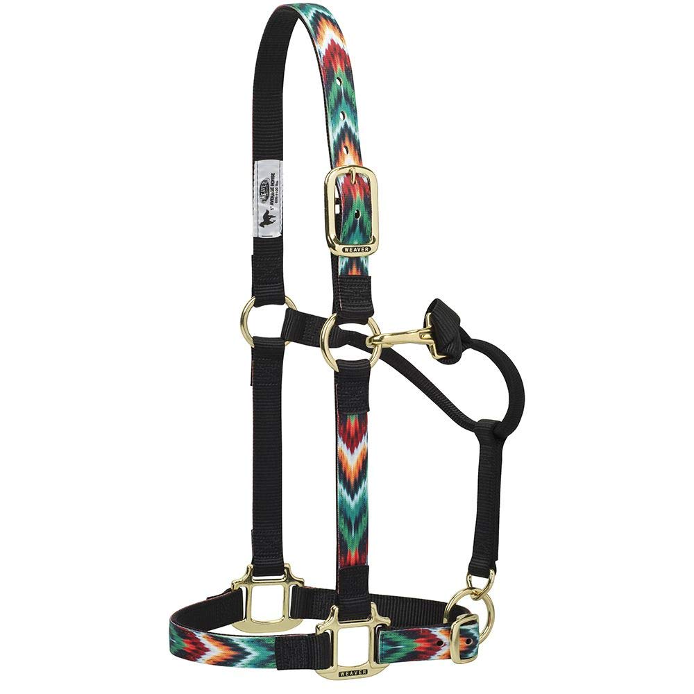Weaver Leather Chevron Adjustable Nylon Horse Nylon Horse Halter, Large, Black/Multi — image 1