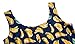 Women's Multi Digital Printed Crop Vest Tank Tops (Banana Navy)
