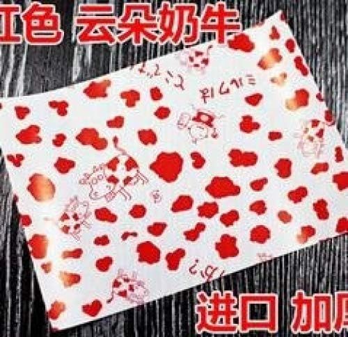 Ecago 500PCS Lovely Printed Wax Paper for Baking Nougat Candy Wrapping Paper Greaseproof Wax Paper Homemade Candy Wrapper Paper (Red) S723