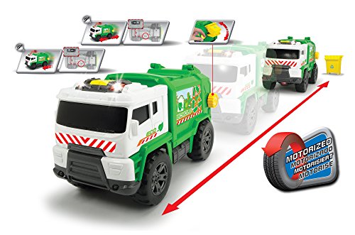 Dickie Toys 203304013 - Action Series Garbage Truck, Müllwagen, Müllauto mit Motor, mit Licht- und Soundfunktion, 20cm – Bild 3