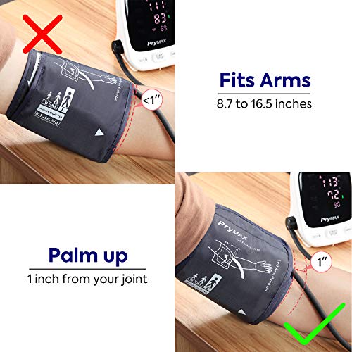 Blood Pressure Monitor Upper Arm, PRYMAX Accurate Automatic Digital BP Machine with Large Cuff 8.7 to 16.5in, LED Display, 2 Users 180 Sets Memory, 4 AAA Batteries Included, FDA Approved