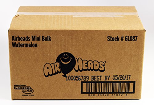 Airheads Fruit Bars Mini Bulk Case, Watermelon, Non Melting, Stocking Stuffer, Gift, Holiday, Christmas, 8 Pound