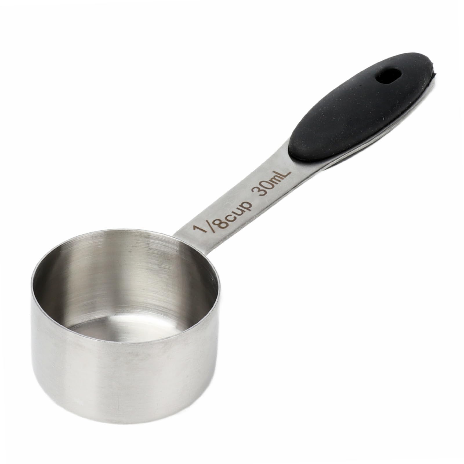 1/8 Cup Measuring Spoon, 30ml Stainless Steel Coffee Measuring Scoop for Precise Measurements in Cooking Baking Coffee,Tablespoon with Polished Finish and Silicone Handle Easy Access for Kitchen Use
