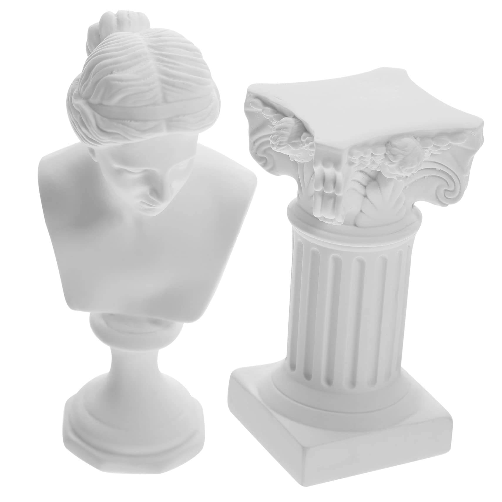 RORPOIR 1 set God Statue Roman Column Character Sculpture for Home Decor Mythology Bust Figurine Aphrodite Statue Decoration