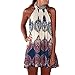 Sannysis Summer Fashion Womens Chiffon Sleeveless Loose Flower Party Dress (XL)
