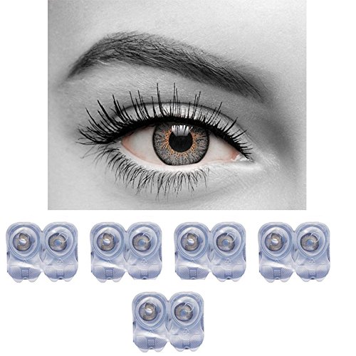 Diamond Eye One Day Grey Color Contact Lenses Zero Power 5 Pair By Tr Lens
