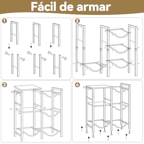 YUDSKU Porta Garrafones de Agua de 3 Niveles con 2 Repisas y Portavasos,Capacidad para 4 Garrafones de 20L,para Sala,Comedor,Oficina,Gimnasio,78 * 65 * 33CM