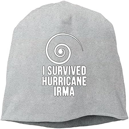 Hurricane Irma Survivor Unisex Warm Winter Hat Knit Skull Beanie Slouchy Beanie Hat/Cap Ash