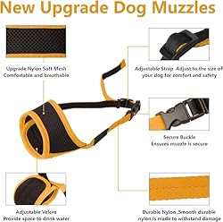 Dog Muzzle, Soft Nylon Muzzle for Small Medium