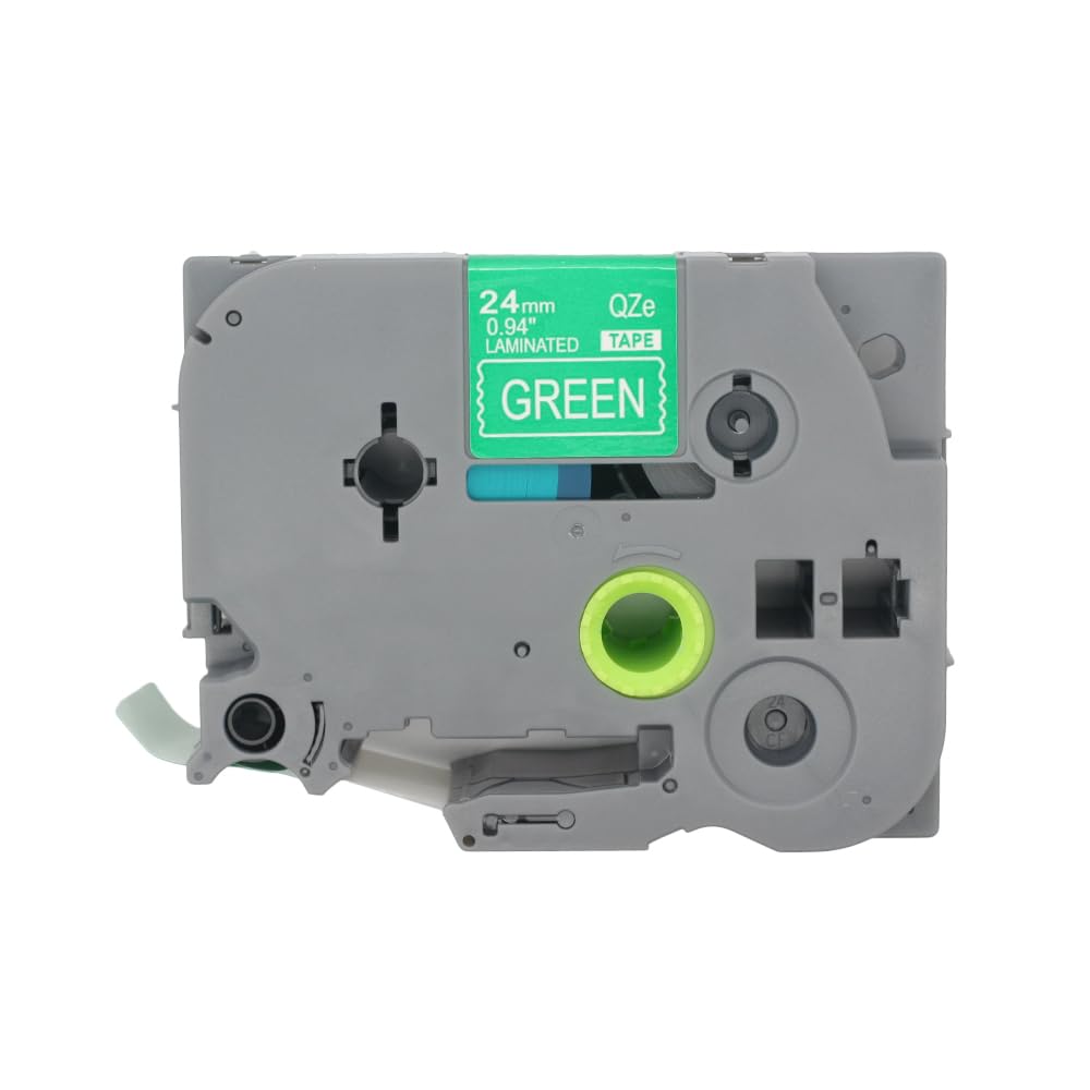 BROVACS 1 Pack White on Green Laminated Label Tape Compatible for Brother P-Touch Label Printer TZ 755 TZe 755 24mm 1" OPA4755