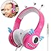 Kids Headphones for Girls, VCOM Wired Children Headset Alien Monster Earphones with 92dB Volume Limited, 3.5mm Audio Jack Compatible for Smartphones iPad Kindle Fire Tablets Computer Laptops(Pink)