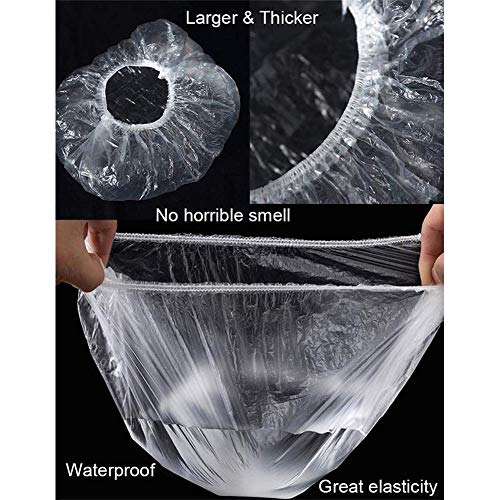 HarrierWing 60PCS Reusable Bowl Covers with Elastic, Plastic