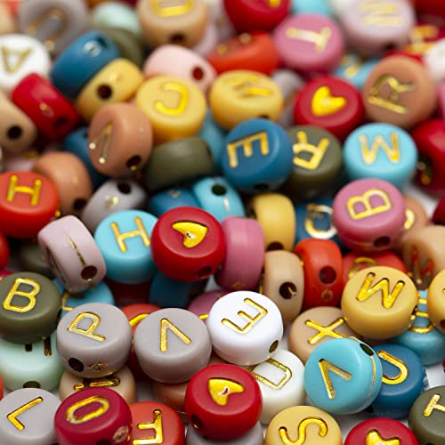 500PCS Acrylic Small Letter Beads Gold Letter Gold Letters on