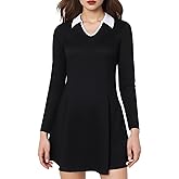 Sureple Long Sleeve Dress for Women Fall 2025 Lapel Collared Neck Mini Short Fit and Flare A-Line Casual Dresses