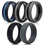 SacoBand Silicone Wedding Rings - Middle Line & Plain