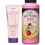 NO SWEAT BUNDLE! Lady Anti-Monkey Butt Powder (6oz) AND Fresh Breasts Lotion, The Solution for Women (3.4 OZ tube)