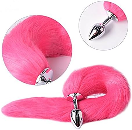 Liblimb Fox Tail Stainless Steel A nal B utt P lug-Rose red(Small)