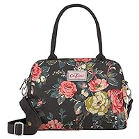 Cath Kidston Matt Oilcloth Busy Bag Handbag Crossbody Garden Rose Charcoal