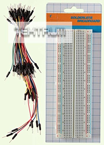 TEKTRUM SOLDERLESS Experiment Plug-in BREADBOARD KIT with Jumper Wires for Proto-Typing (830 TIE-Points)