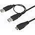 5 Year Warranty USB 3.0 DUAL Power Y Shape 2 x Type A TO Micro B SuperSpeed Cable For WD/Seagate/Toshiba/Samsung/Hitachi External Hard Drives (200cm - 6 Feet - 2M)