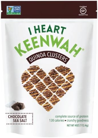 i heart keenwah Chocolate Quinoa Clusters, Sea Salt, 4 Ounce (Pack of 6)
