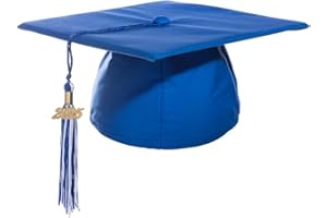 HAPPY GRADUATES Preschool and Kindergarten Matte Graduation Cap and Tassel with Year Charm Sets