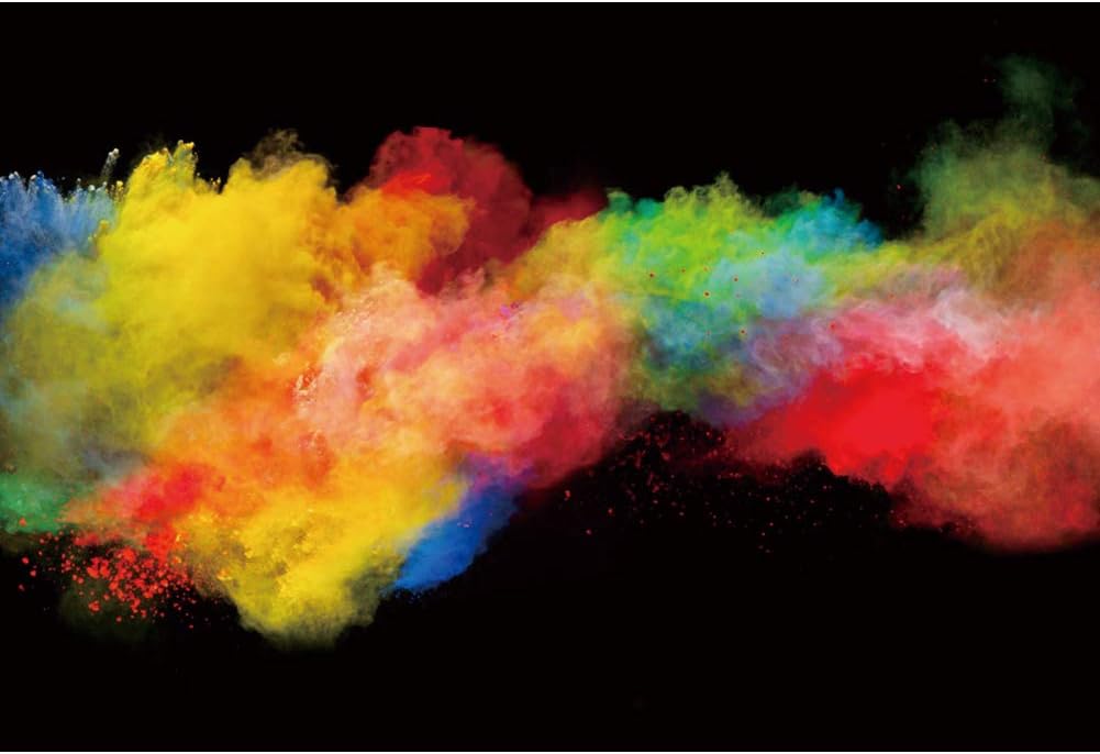 DORCEV 10x6.5ft Colorful Smoke Bomb Color Photography Backdrop Colorful Chalk Dust Colored Smoke Party Event Decor Background Baby Kids Adult Portraits Photo Video Shooting Studio Props