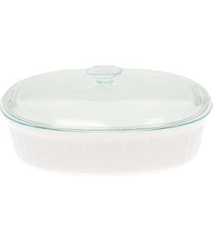 Corningware French White 1.5qt Oval Casserole Dish - Ceramic Bakeware For Oven & Microwave