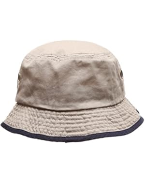 Summer Adventure Foldable 100% cotton stone-washed bucket hat with trim.