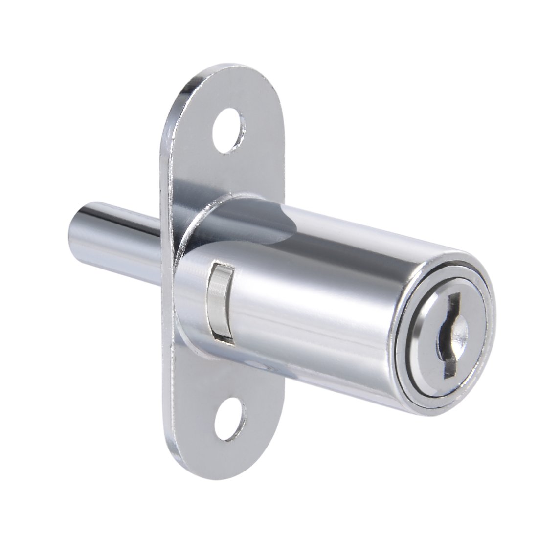 sourcing map Drawer Desk Wardrobe Cabinet Push Plunger Lock, 3/4" Cylinder Diameter 1-1/4" Cylinder Length, Zinc Alloy Chrome Finish, Keyed Alike