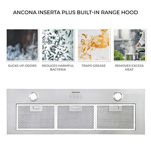 Ancona AN1364 Inserta Plus 36” 420 CFM Ducted Builtin Range Hood in