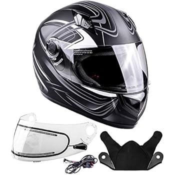 Typhoon Helmets Adult Full Face Snowmobile Helmet With Heated Shield DOT (Grey, Large)