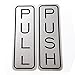 All Quality Classic Vertical Push Pull Door Signs - Great for Glass Doors | Professional Looking Signs | Easy Installation Includes Double-Sided Foam Adhesive Tape (Brushed Silver) - Medium (1 Pack)
