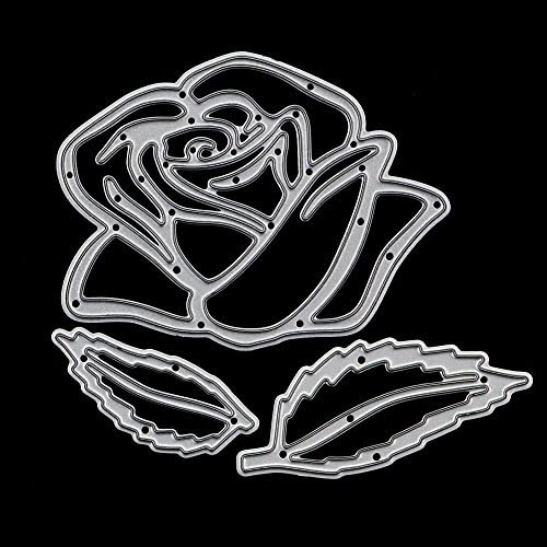 Rose Flower Cutting Dies Stencil Metal Merry Christmas Scrapbooking Embossing DIY Crafts