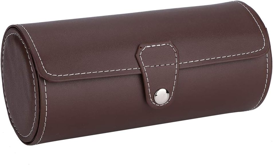 Watch PU Roll Holder, Wristwatch Rings Earrings Display Case Jewelry Gift Box Storage(03)