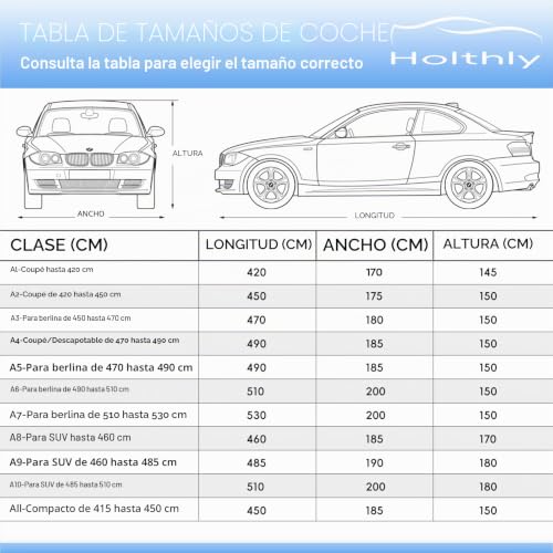 Holthly Car Cover SUV Outdoor Waterproof, Car Cover 4x4 10 Layers, Car Cover Sunscreen, Layer for Car Suitable for Audi Q7, BMW X5, Mercedes GLE, Porsche Cayenne etc. YXL