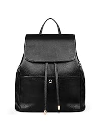 Kattee - Mochila de piel auténtica para mujer, estilo casual, tamaño mediano