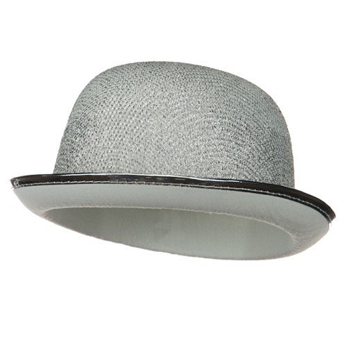e4Hats.com Glitter Derby Hat - Silver Sparkle Costume