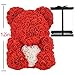 AZXU Rose Bear - Rose Teddy Bear on Every -Flower Bear Perfect for Anniversary's - Clear Gift Box Included! 12 Inche (red)