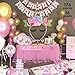 Unicorn party supplies and decorations set 176 piece for birthday party-Serves 16 guests-birthday bunting,straws,blowouts whistles,Unicorn headband,pink satin sash for girls,Unicor (A-pink)