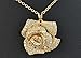 Fashion Jewelry designer celebrity camellia flower charm rhinestone full crystal pendant necklace for women (Gold)