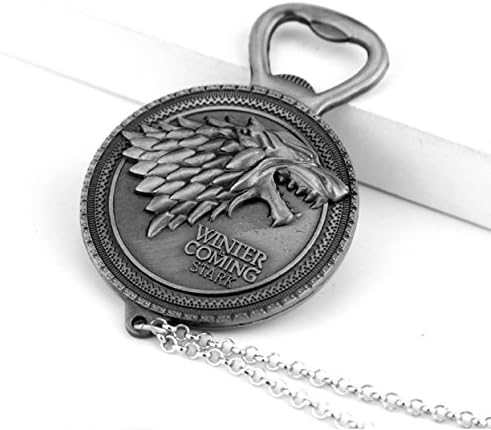 New Style Game of Throne Necklace House Stark Wolf Logo Bottle Opener Shape Pendant Movie Jewelry
