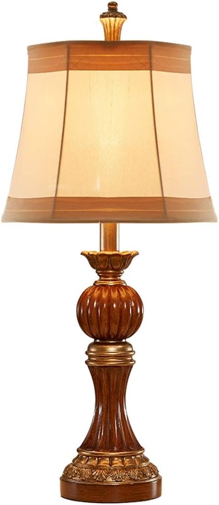 Nightstand Lamp Desk Lamps Table Lamps Vintage Decorative Table Lamp Bedroom Bedside Lamp Study Living Room Reading Lighting Button Switch Zhaoyongli Color Brown Amazon Co Uk Lighting