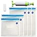 YOFIT Sous Vide Bags Reusable Food Vacuum Sealed Bags with Hand Pump Vacuum Sealer Practical for Food Storage with 5 BPA-Free Food Saver bags, 1 Hand Pump, 1 Bag Sealing Clip