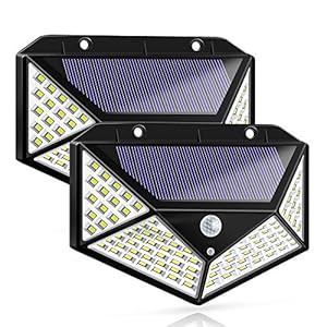 Zonne-verlichting Buiten, Zonne-energie Bewegingssensor Beveiligingsverlichting 100 LED’s Waterdichte buitenwandlamp…